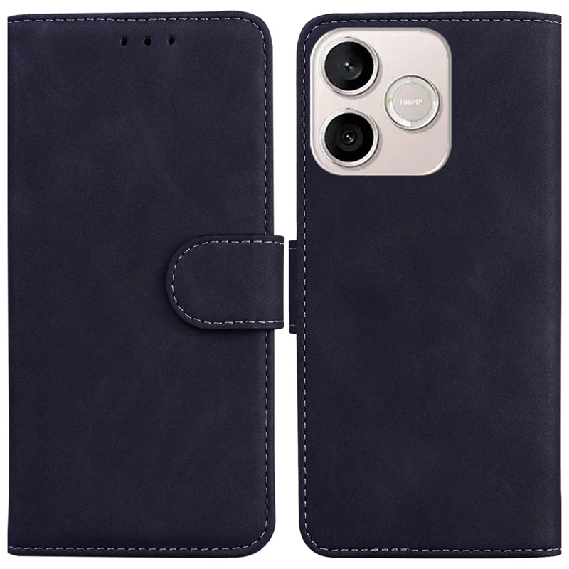 For Honor 600 Lite 5G Case Solid Color Leather Wallet Phone Cover - Black