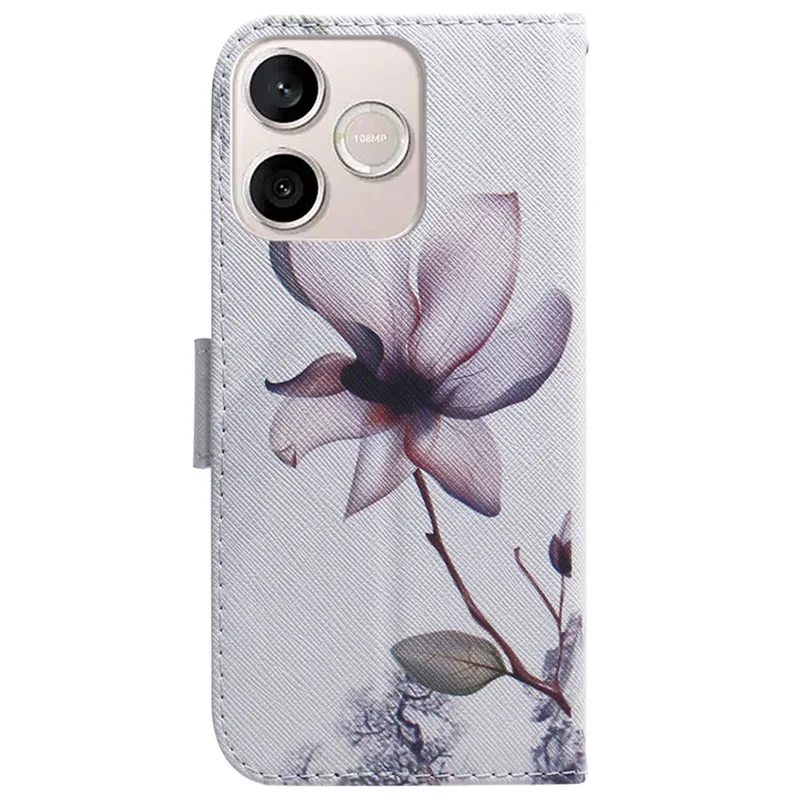 For Honor 600 Lite 5G Wallet Case Pattern Print Leather Phone Cover - Pink Flower