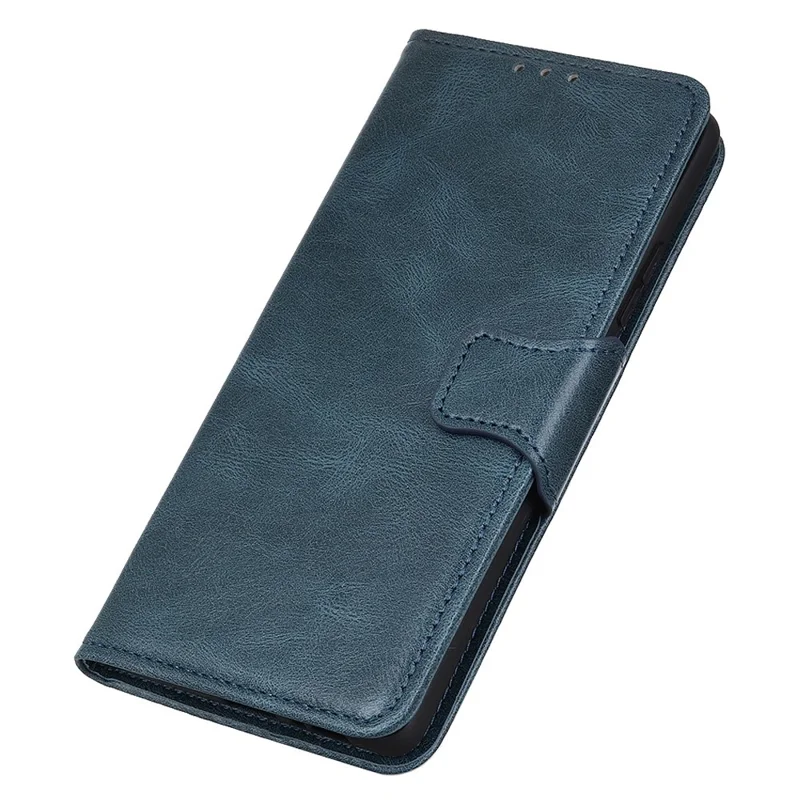 For Samsung Galaxy A54 5G Scratch Resistant Crazy Horse Texture Phone Stand Case PU Leather + TPU Wallet Protective Phone Cover - Blue