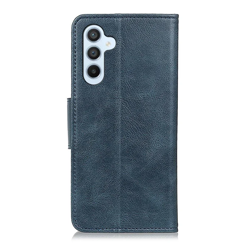 For Samsung Galaxy A54 5G Scratch Resistant Crazy Horse Texture Phone Stand Case PU Leather + TPU Wallet Protective Phone Cover - Blue