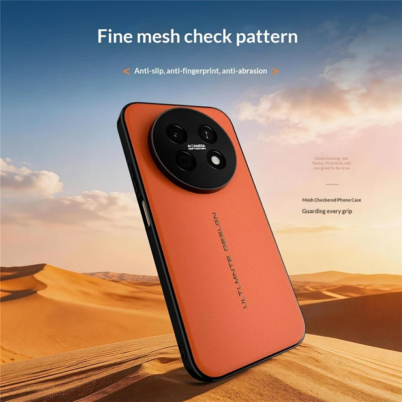 GKK For Huawei Enjoy 90 Pro Max Magnetic Case Woven Texture Leather PC Phone Cover - Orange