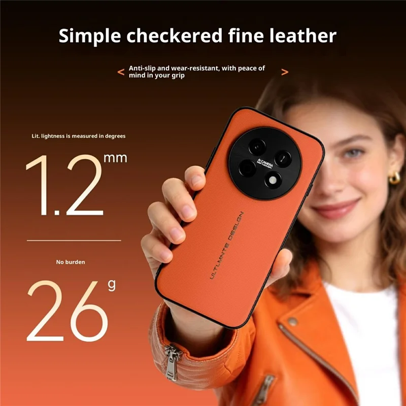 GKK For Huawei Enjoy 90 Pro Max Magnetic Case Woven Texture Leather PC Phone Cover - Orange
