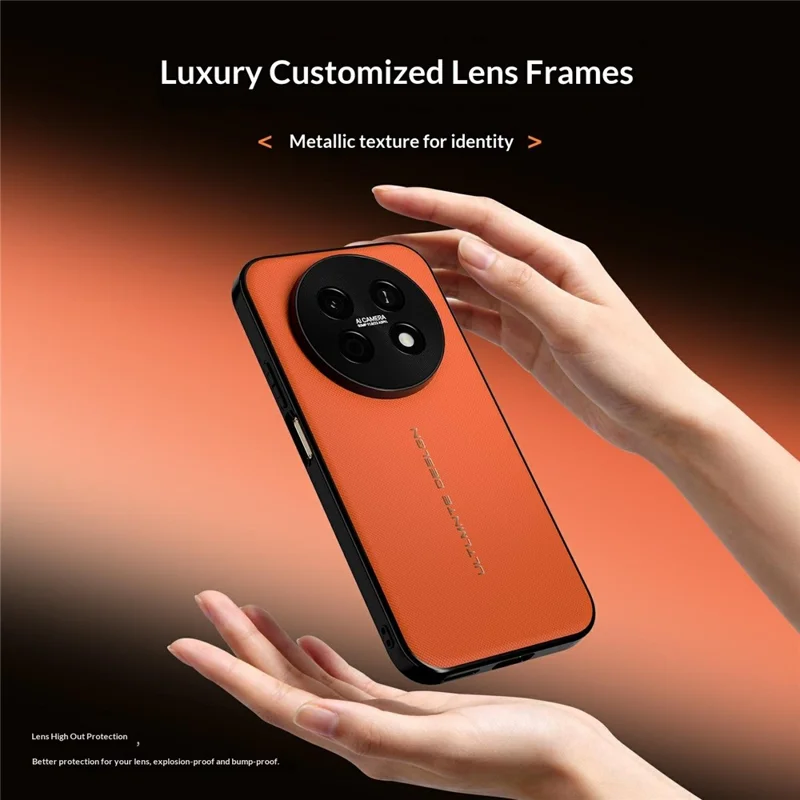GKK For Huawei Enjoy 90 Pro Max Magnetic Case Woven Texture Leather PC Phone Cover - Orange