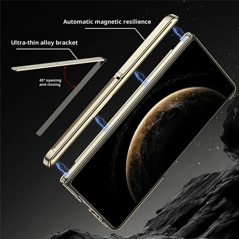 GKK pour Huawei Mate X6 étui magnétique double axe central AG Phantom avec support latéral - Noir
