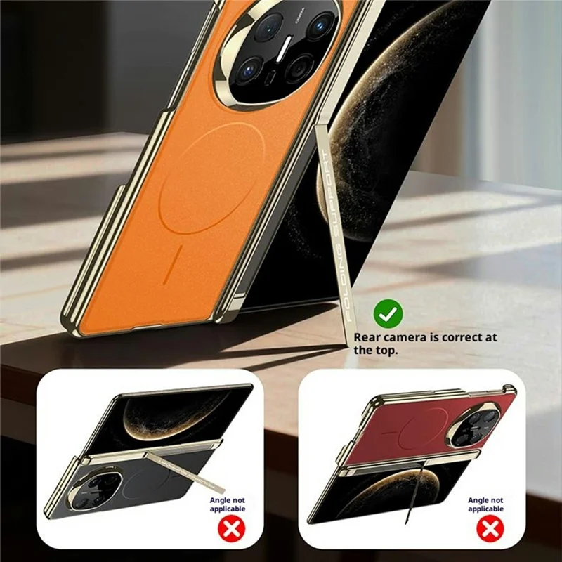 GKK pour Huawei Mate X6 étui magnétique double axe central AG Phantom avec support latéral - Noir