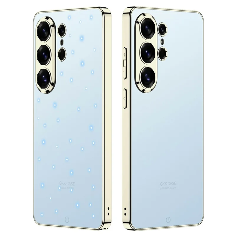 GKK for Samsung Galaxy S26 Ultra Case Smart LED Pattern AG Matte Anti-Fingerprint PC TPU Cover - Blue