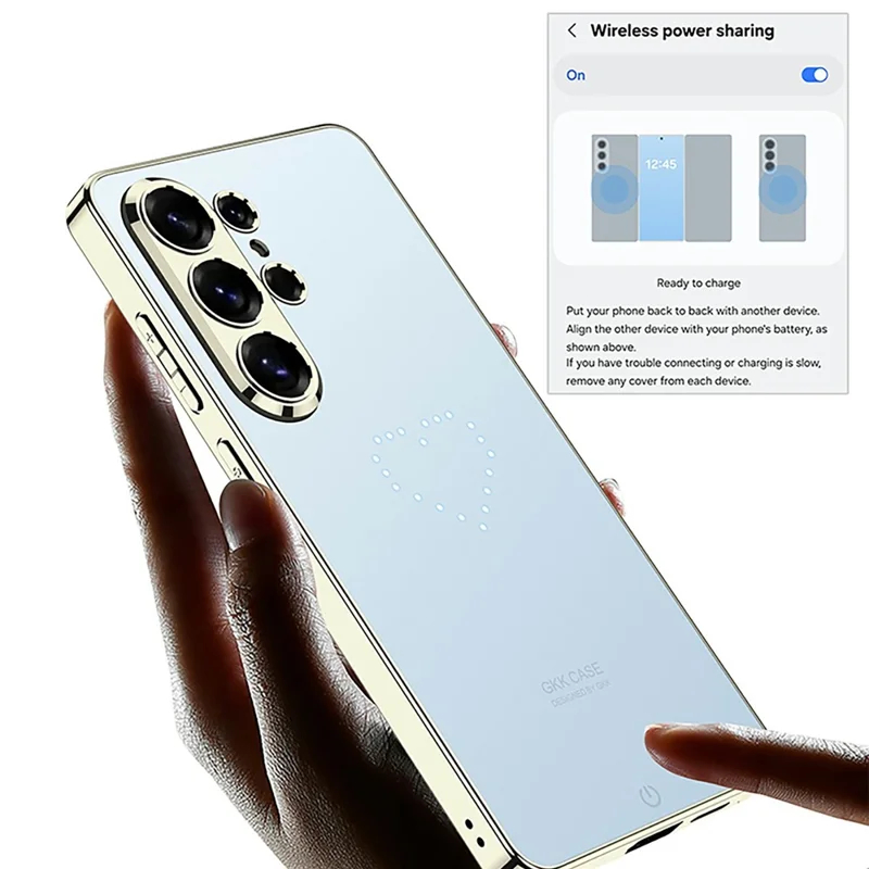 GKK for Samsung Galaxy S26 Ultra Case Smart LED Pattern AG Matte Anti-Fingerprint PC TPU Cover - Blue
