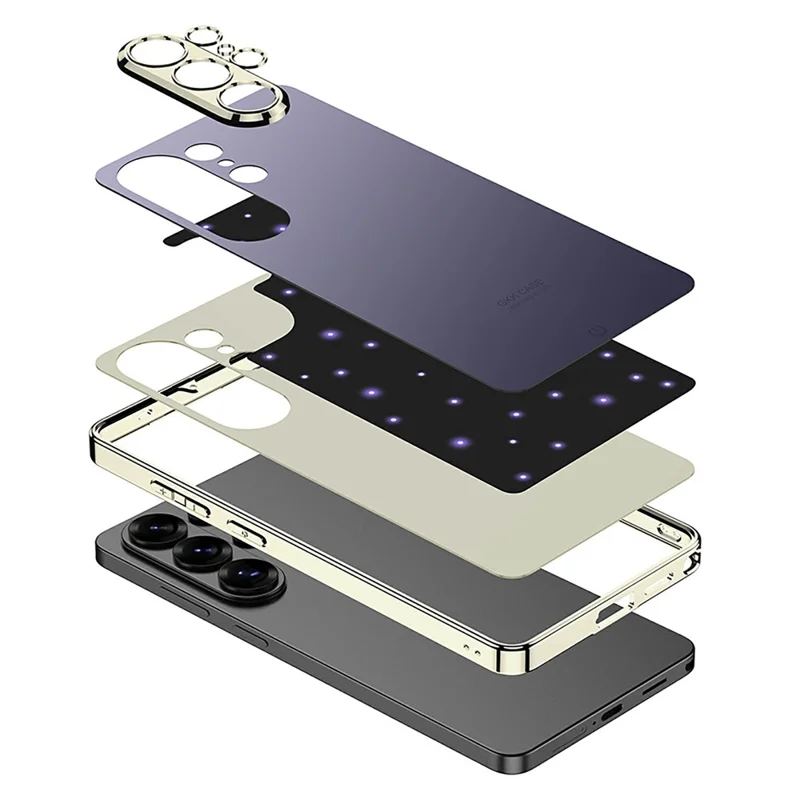GKK for Samsung Galaxy S26 Ultra Case Smart LED Pattern AG Matte Anti-Fingerprint PC TPU Cover - Blue