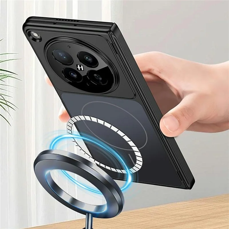 GKK For Oppo Find N6 5G Magnetic Case Transform to iPhone 17 Pro Matte PC Phone Cover - Black
