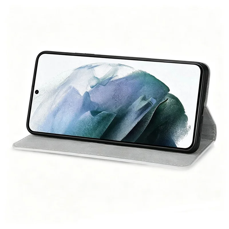 For Samsung Galaxy A27 Case PU Leather Wallet Card Slots Glitter Phone Cover - Black