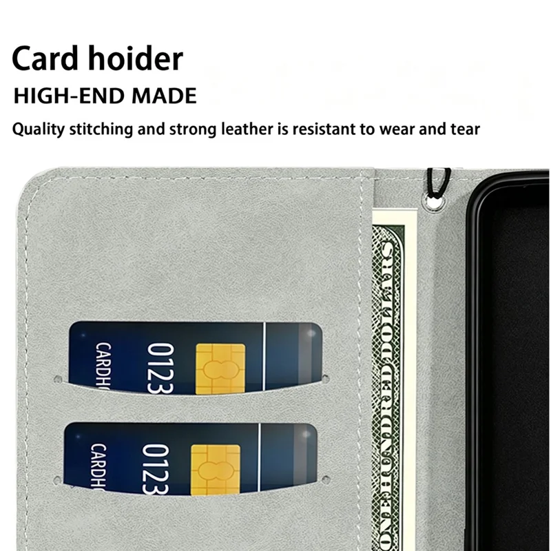 For Samsung Galaxy A27 Case PU Leather Wallet Card Slots Glitter Phone Cover - Black