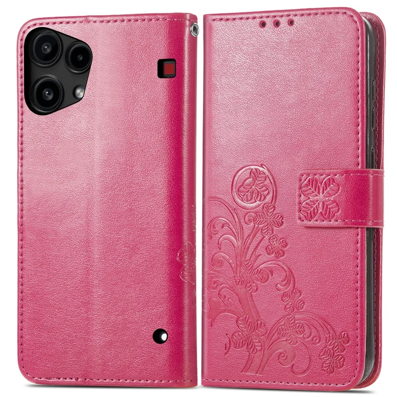 For Nothing Phone (3a) Lite 5G Leather Case Four-Leaf Clover Wallet Phone Cover - Rose