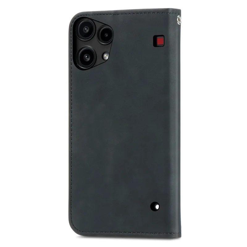 For Nothing Phone (3a) Lite 5G Leather Case with Card Holder Magnetic Absorption Phone Cover - Black