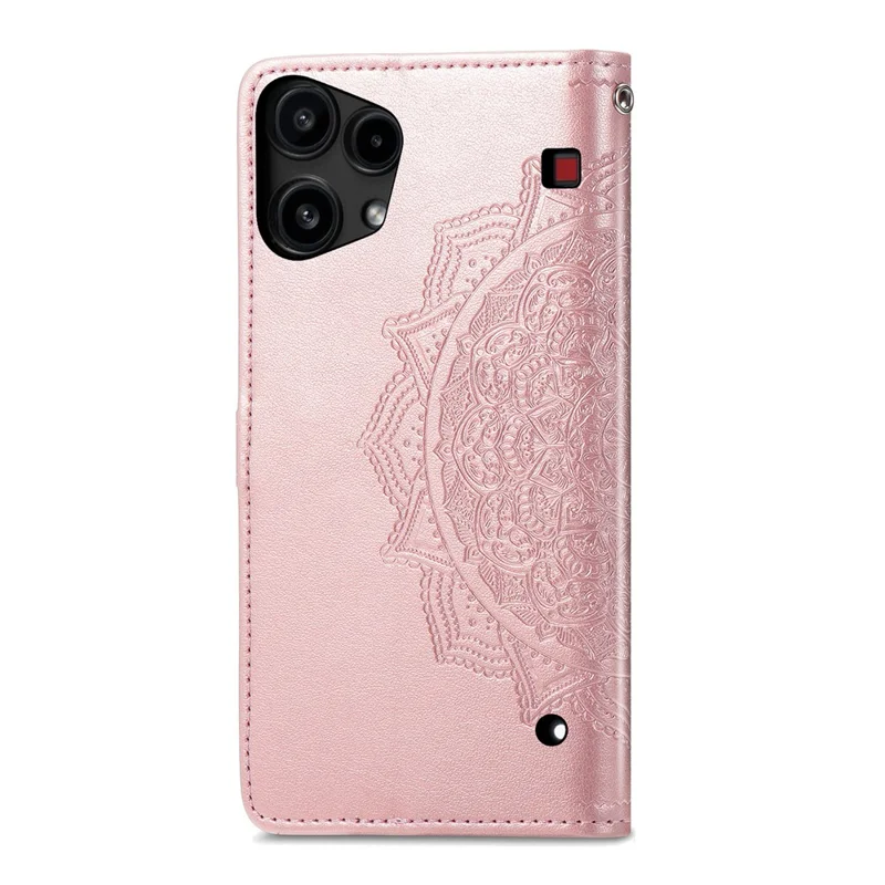 For Nothing Phone (3a) Lite 5G Wallet Case Mandala Flower Leather Phone Cover Stand - Rose Gold