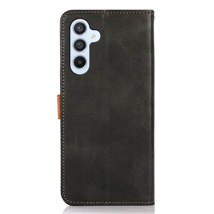 KHAZNEH per Samsung Galaxy A54 5G Anti-drop Phone Case, Texture in Pelle di Vacchetta PU con Fibbia Dorata Folio Flip Phone Cover con Supporto Wallet - Nero
