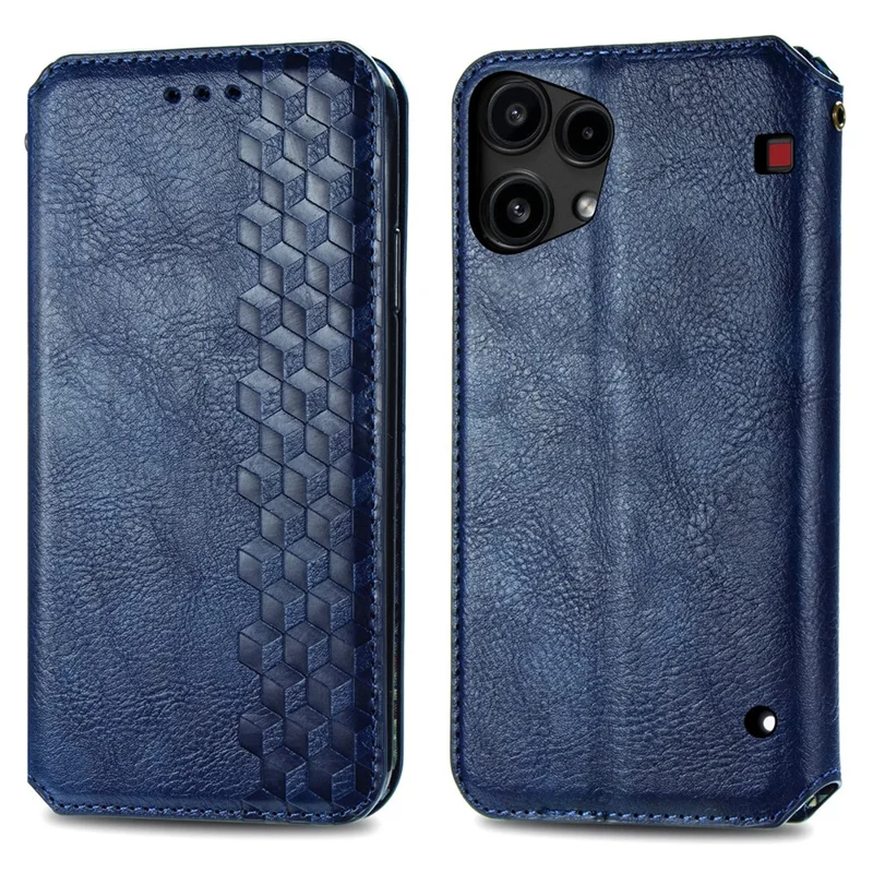 For Nothing Phone (3a) Lite 5G Case Rhombus Imprint PU Leather Wallet Phone Cover - Blue