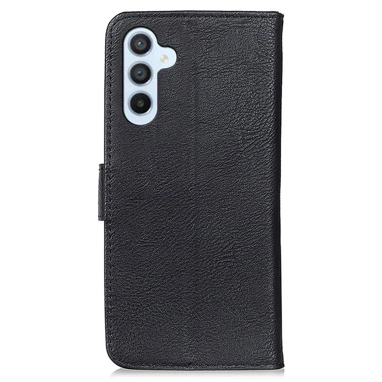 KHAZNEH pour Samsung Galaxy A54 5G Cowhide Texture PU Leather Drop-proof Phone Wallet Case Stand Scratch-resistant Phone Cover Shell - Noir