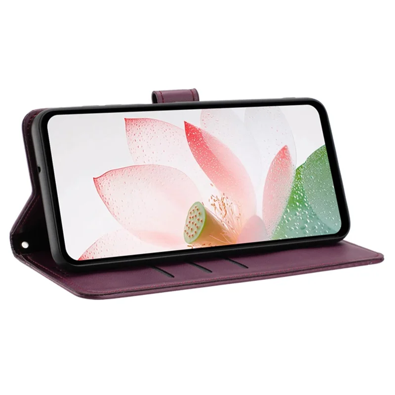 Bulk Purchasing for Xiaomi 15T Wallet Case Lotus Embossed Leather Flip Cover with Wrist Strap - Wine Red