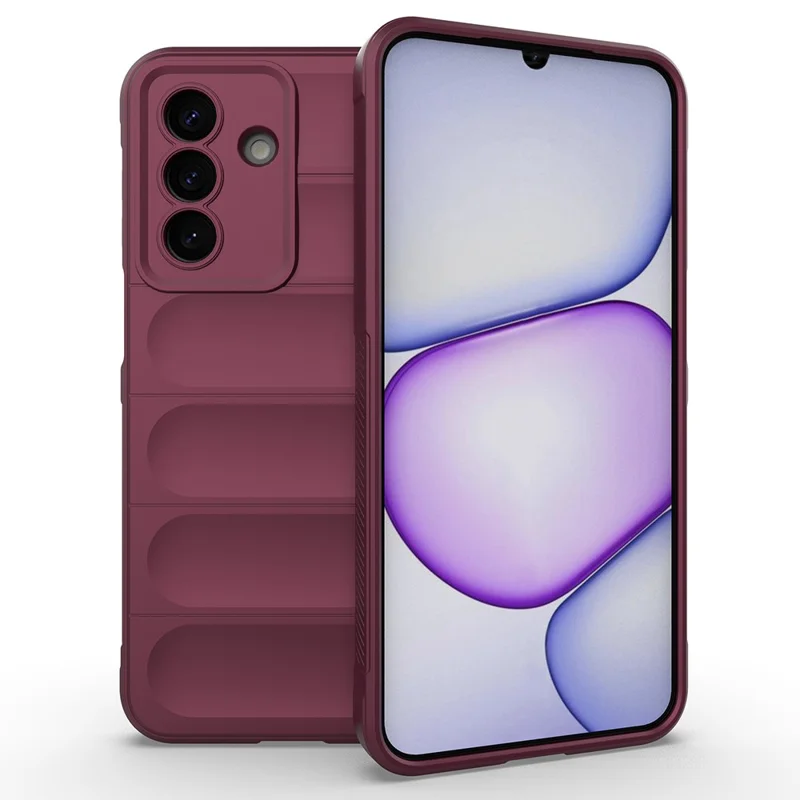 AMORUS For Samsung Galaxy A27 Phone Case Shockproof Soft TPU Rugged Back Cover - Wine Red