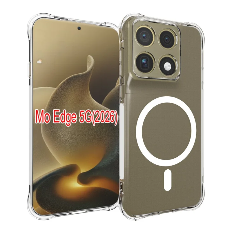 Compra al por mayor de carcasa magnética para Motorola Edge (2026), funda trasera transparente de TPU anti-caídas