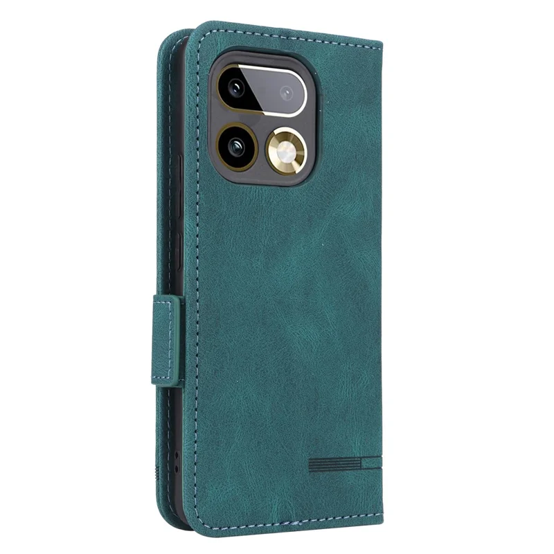 Etui na Realme 16 Pro+ 5G, skórzane etui-wallet z zamkiem błyskawicznym i dekoracją metalową - Niebieskie
