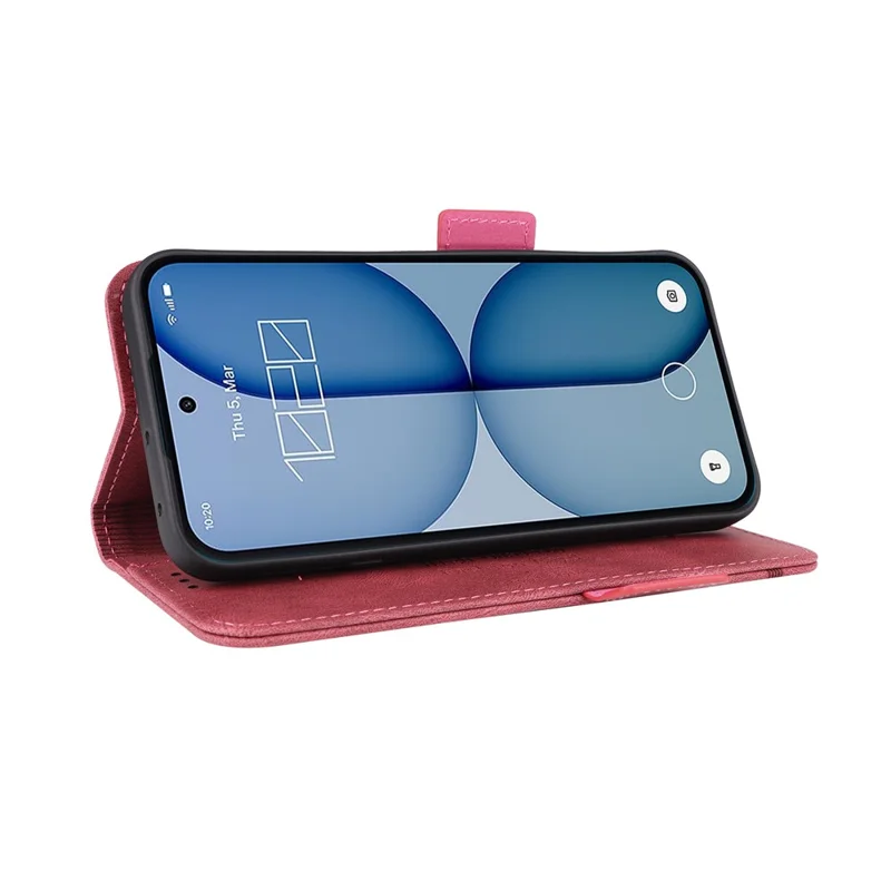 Funda tipo libro de cuero para Nothing Phone (4a) con decoración de hardware - Rosa