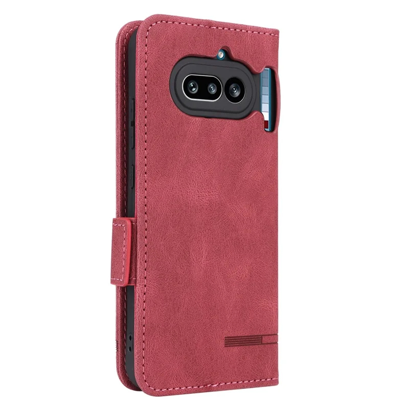 Funda tipo libro de cuero para Nothing Phone (4a) con decoración de hardware - Rosa