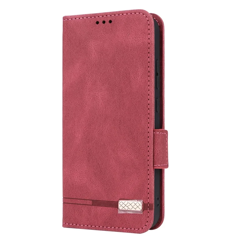 Funda tipo libro de cuero para Nothing Phone (4a) con decoración de hardware - Rosa