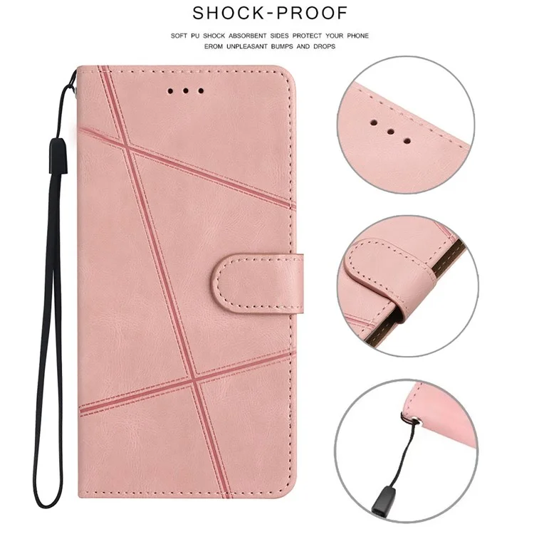 Pour Samsung Galaxy A04s 4G (164,7 x 76,7 x 9,1 Mm) Carie de Téléphone Protectrice Texture Crazy Horse pu le Cuir Couverture de Porte - or Rose