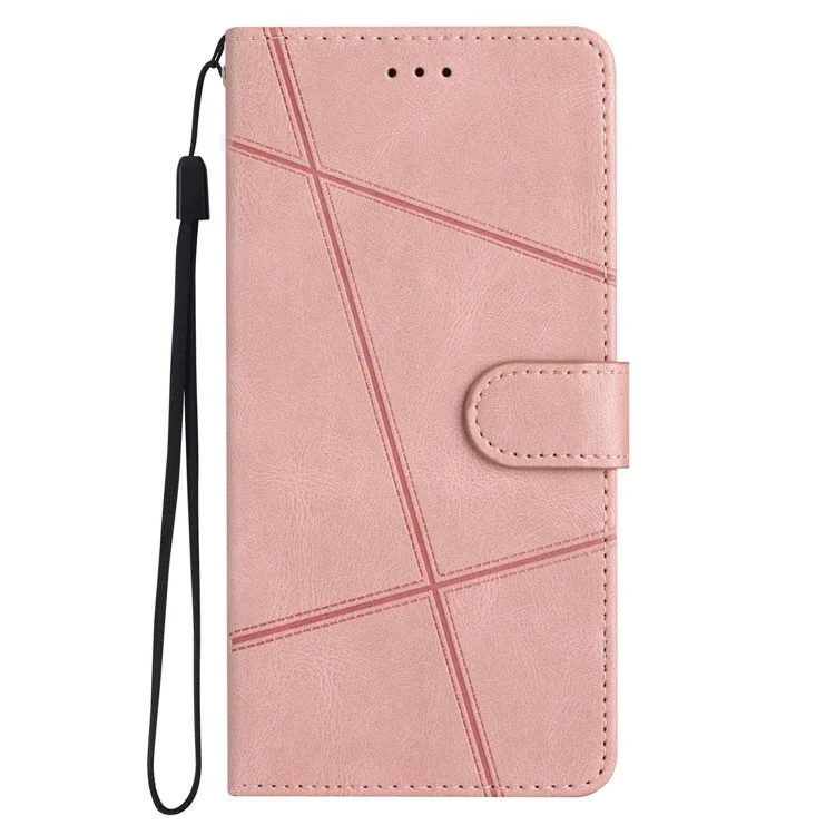 For Samsung Galaxy A04s 4G (164.7 x 76.7 x 9.1 mm) Protective Phone Case Crazy Horse Texture PU Leather Cover Anti-Drop Wallet Stand Case with Strap - Rose Gold