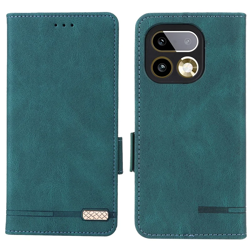 Futerał na Realme 16 Pro 5G, skórzana obudowa z portfellem i dekoracją metalową, niebieska