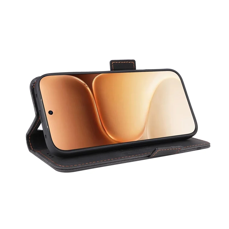 Voor Honor 600 5G / 600 Pro 5G Hoesje Leer Portemonnee Flip Telefoonhoes met Hardware Decor - Zwart
