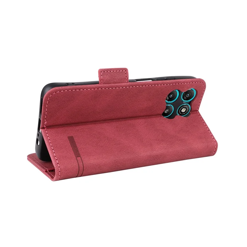For Motorola Moto G67 Power 5G Case Leather Wallet Flip Phone Cover with Hardware Decor - Rose