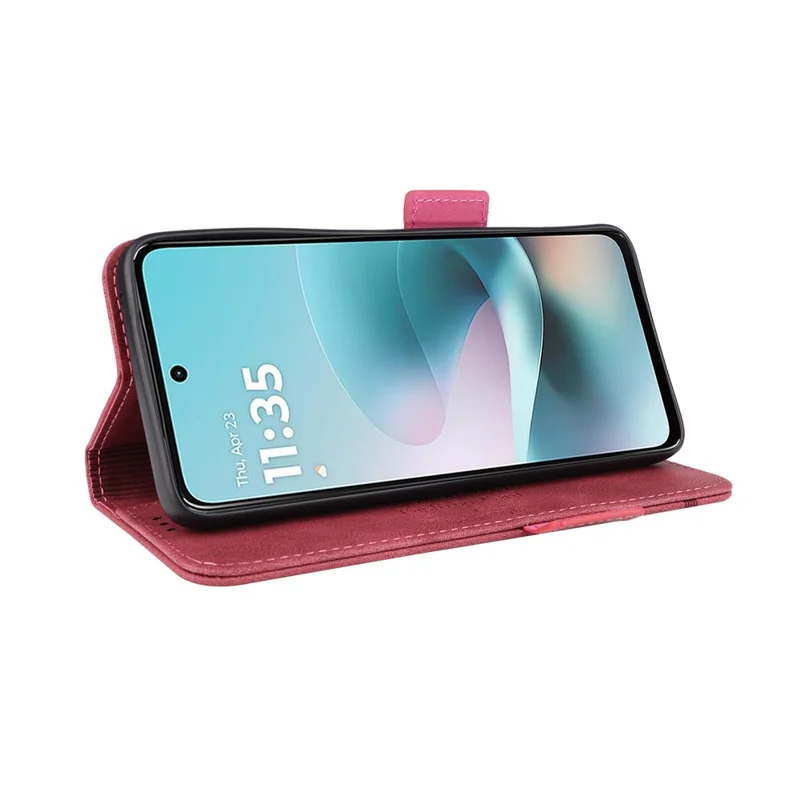 For Motorola Moto G67 Power 5G Case Leather Wallet Flip Phone Cover with Hardware Decor - Rose