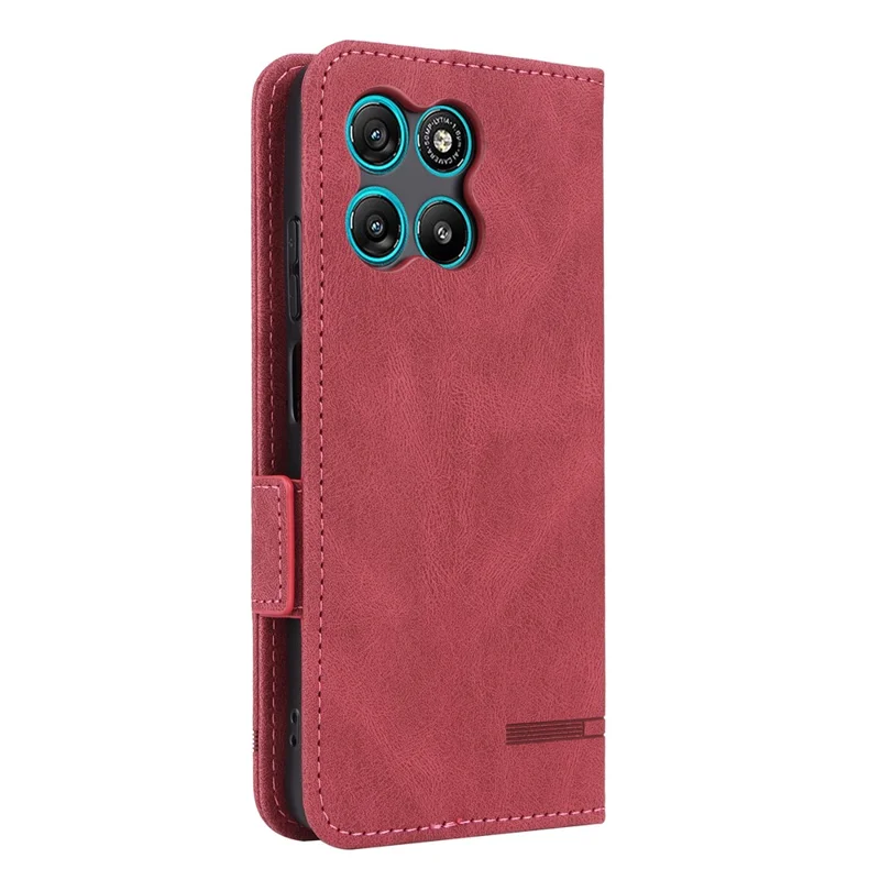 For Motorola Moto G67 Power 5G Case Leather Wallet Flip Phone Cover with Hardware Decor - Rose