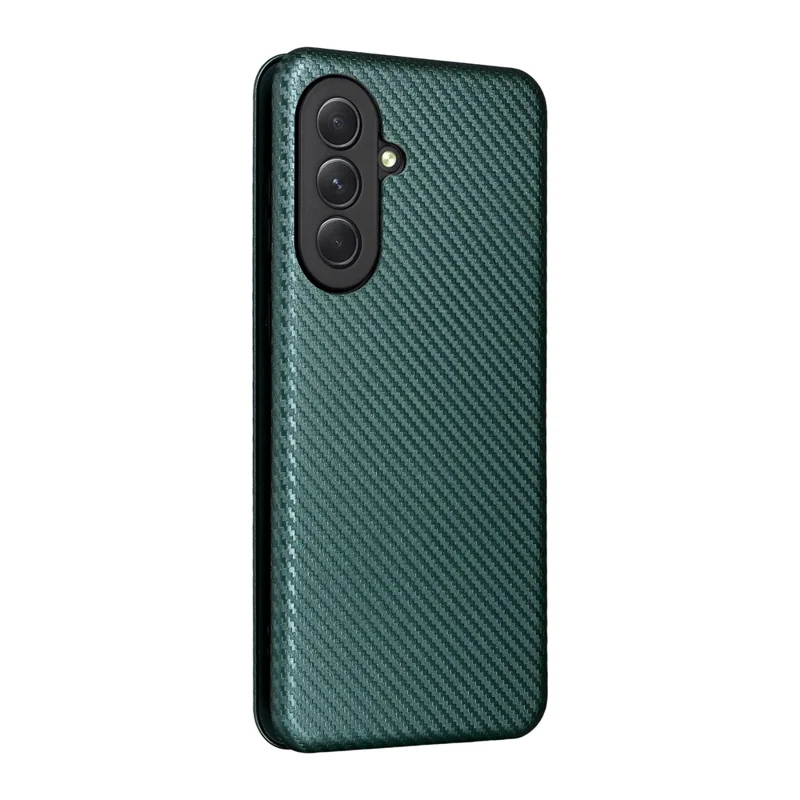 For Samsung Galaxy A37 5G Phone Case Carbon Fiber Texture Drop-Proof PU Leather Phone Cover - Green