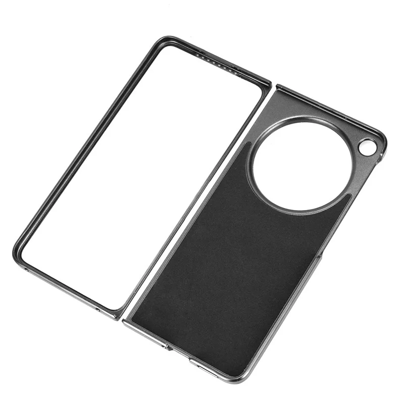 For Oppo Find N6 5G Fold Case Carbon Fiber Texture Shockproof PU + PC Phone Cover - Black