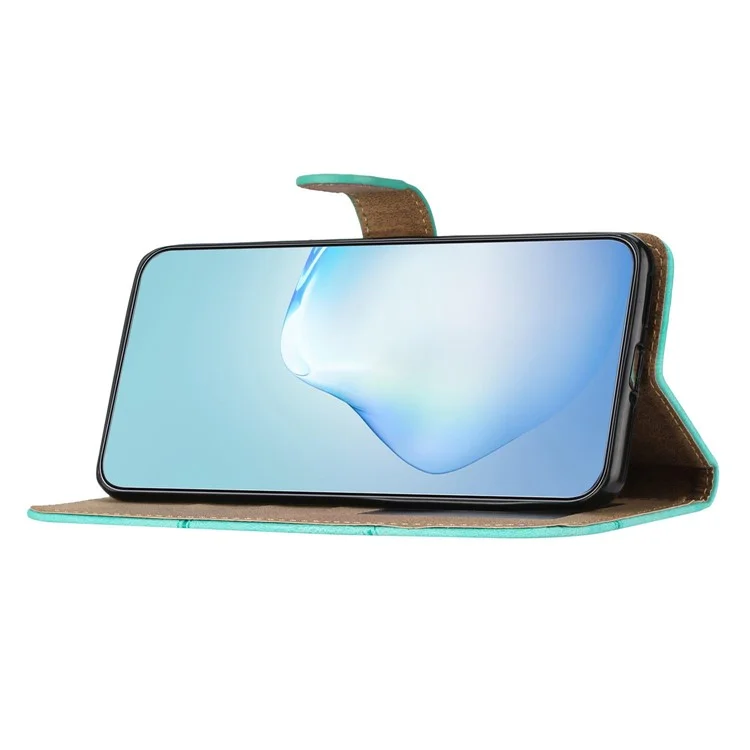 Custodia Telefonica Anti-drop Per Samsung Galaxy M32 (versione Globale) 4G Crazy Horse Texture PU Copertura Perchietto Copertura Succhio / in Piedi - Verde
