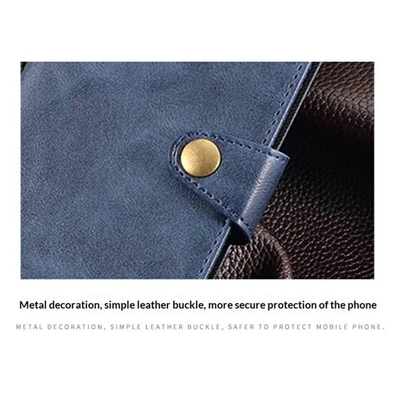 For Oukitel WP62 Case Magnetic Buckle Wallet Stand Business Leather Flip Phone Cover - Black