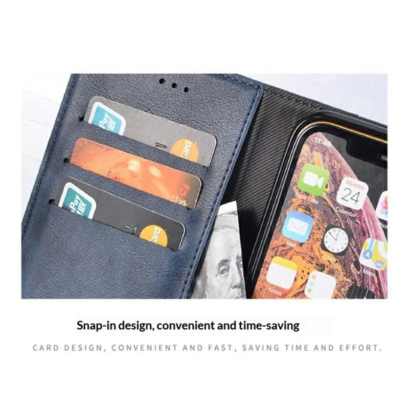 For Oukitel WP62 Case Magnetic Buckle Wallet Stand Business Leather Flip Phone Cover - Black