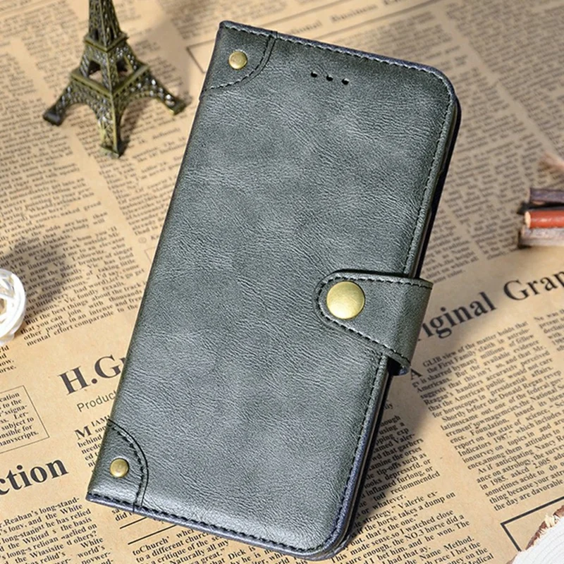 For Oukitel WP62 Case Magnetic Buckle Wallet Stand Business Leather Flip Phone Cover - Black