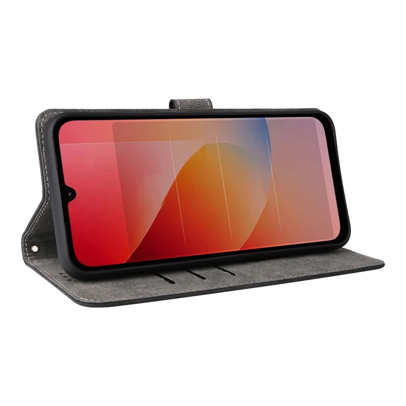 For Xiaomi Redmi 15a 5G  /  R70 5G  /  R70m 5G Case Wallet RFID Blocking PU Leather Phone Cover Stand with Strap - Black