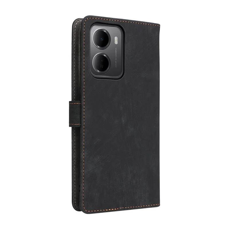 For Xiaomi Redmi 15a 5G  /  R70 5G  /  R70m 5G Case Wallet RFID Blocking PU Leather Phone Cover Stand with Strap - Black