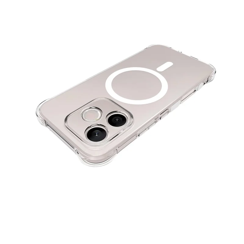 For Honor 600 Lite 5G Magnetic Case TPU Anti-drop Phone Back Cover - Transparent