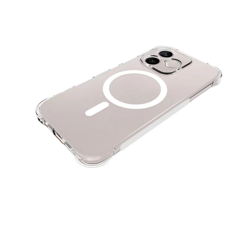 For Honor 600 Lite 5G Magnetic Case TPU Anti-drop Phone Back Cover - Transparent