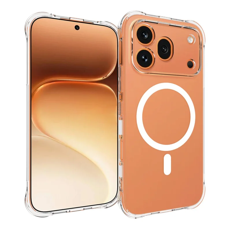 For Honor 600 Pro 5G Magnetic Case TPU Anti-drop Phone Back Cover - Transparent