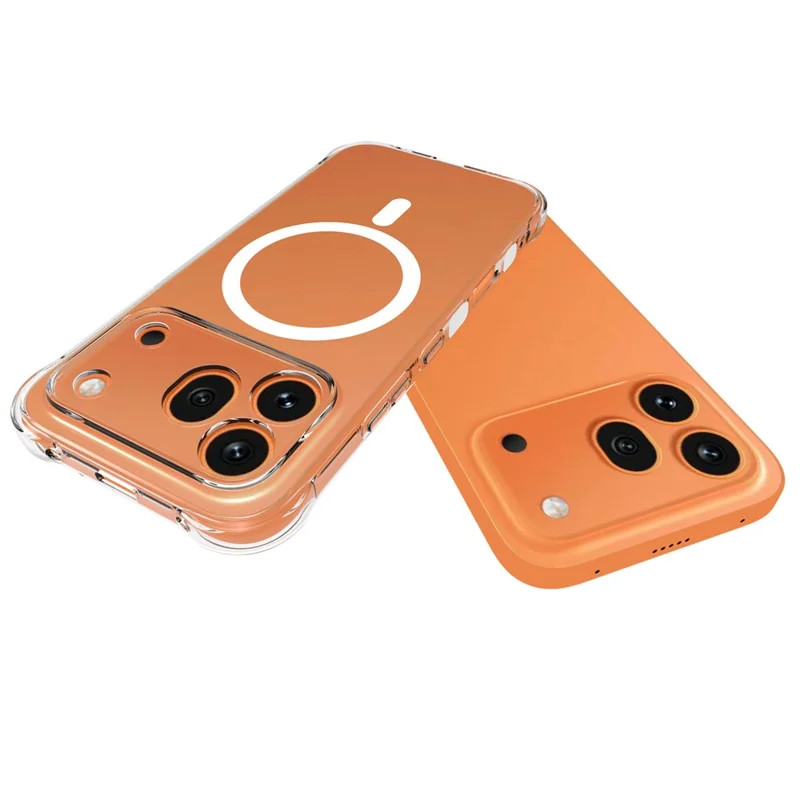 For Honor 600 Pro 5G Magnetic Case TPU Anti-drop Phone Back Cover - Transparent