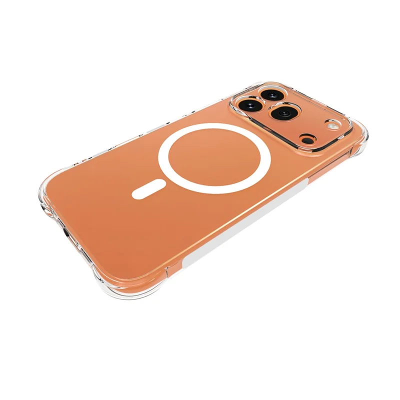For Honor 600 Pro 5G Magnetic Case TPU Anti-drop Phone Back Cover - Transparent