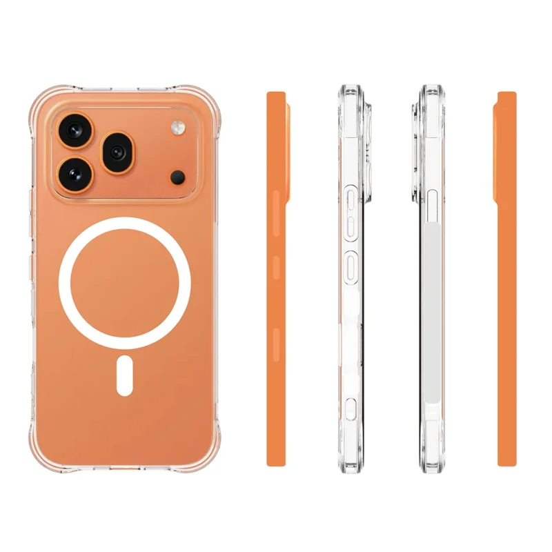 For Honor 600 Pro 5G Magnetic Case TPU Anti-drop Phone Back Cover - Transparent