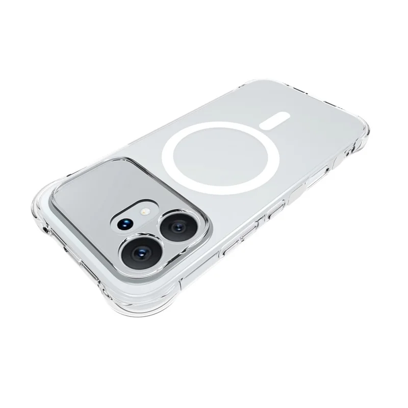 For Honor 600 5G Magnetic Case TPU Anti-drop Phone Back Cover - Transparent